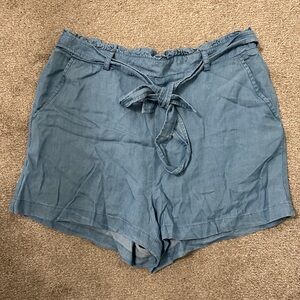 LC Lauren Conrad Light Blue Tie-Waist Jean Shorts